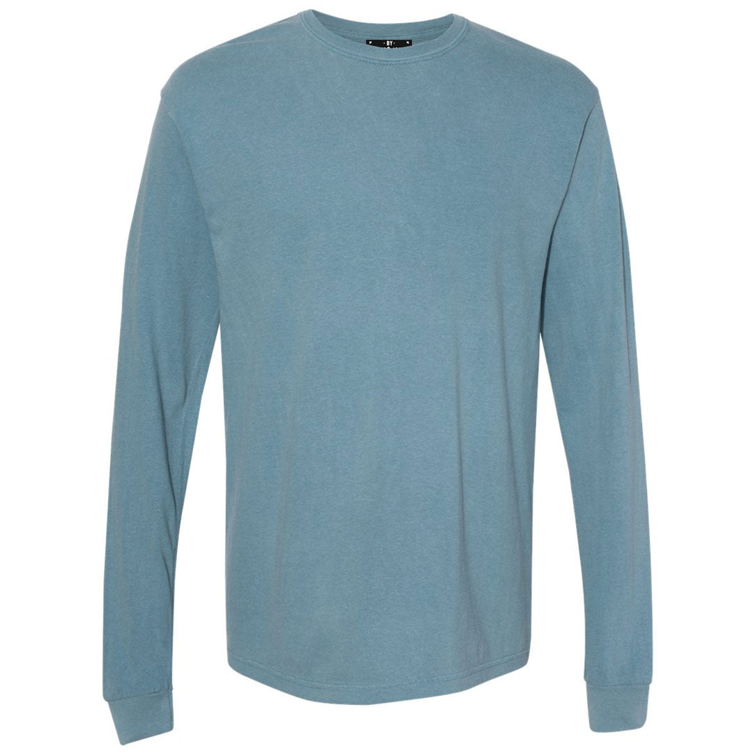 THE BUCK LONG SLEEVE PIGMENT DYED TEE - HORIZON BLUE Men's Knit T-Shirt By Robert James