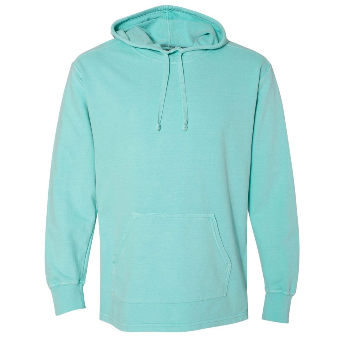 THE RHINO PIGMENT DYED HEAVY JERSEY PULL OVER HOODIE - Sorbet Blue Men's Knit T-Shirt