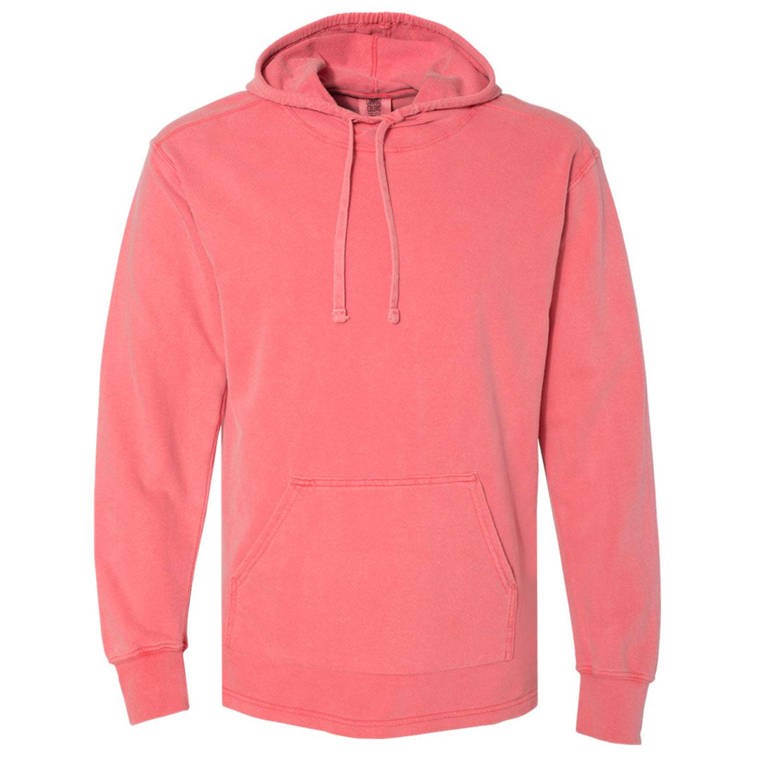 THE RHINO PIGMENT DYED HEAVY JERSEY PULL OVER HOODIE - FLAMINGO Men's Knit T-Shirt By Robert James