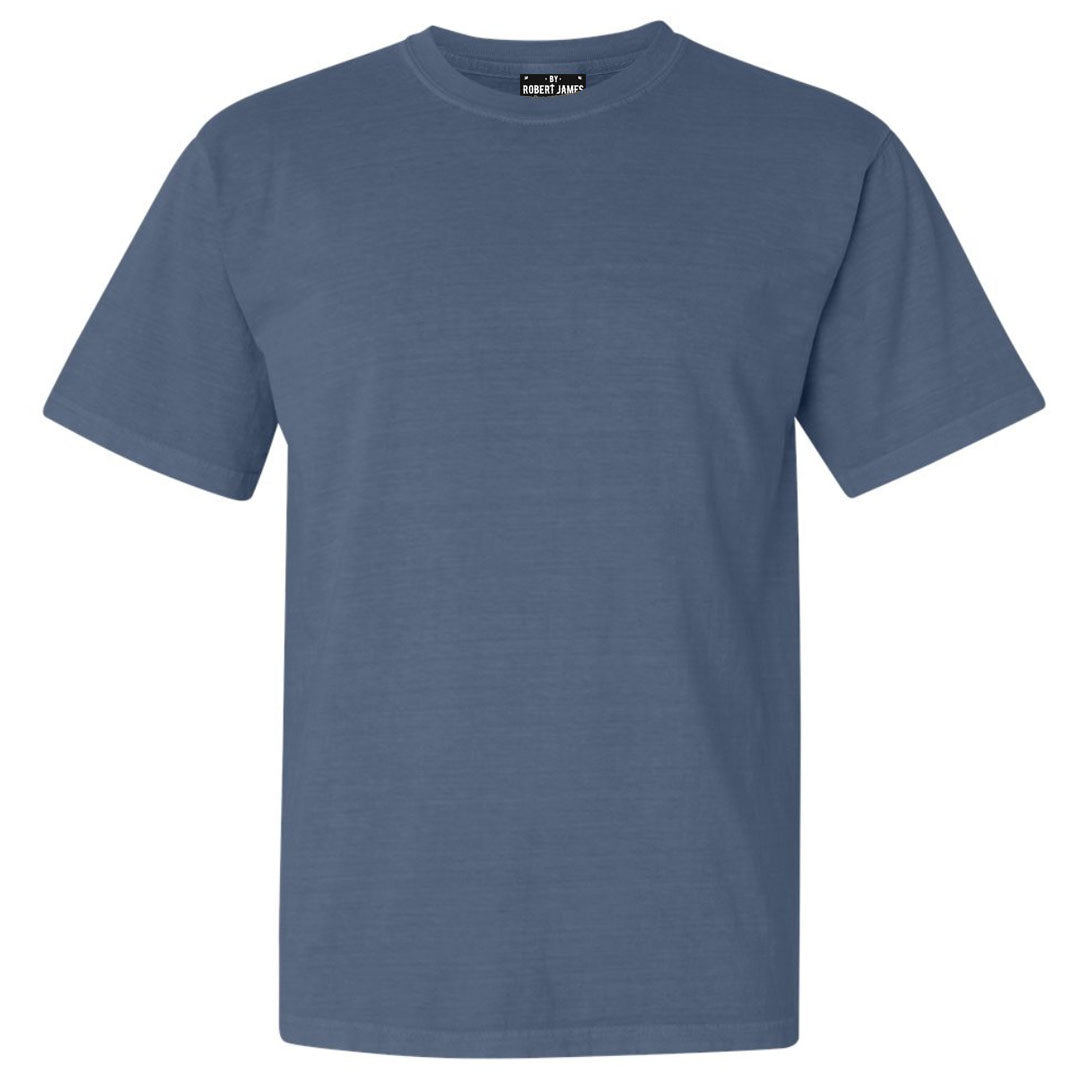 THE RULLOW PIGMENT DYED TEE - WASHED DENIM Men's Knit T-Shirt By Robert James