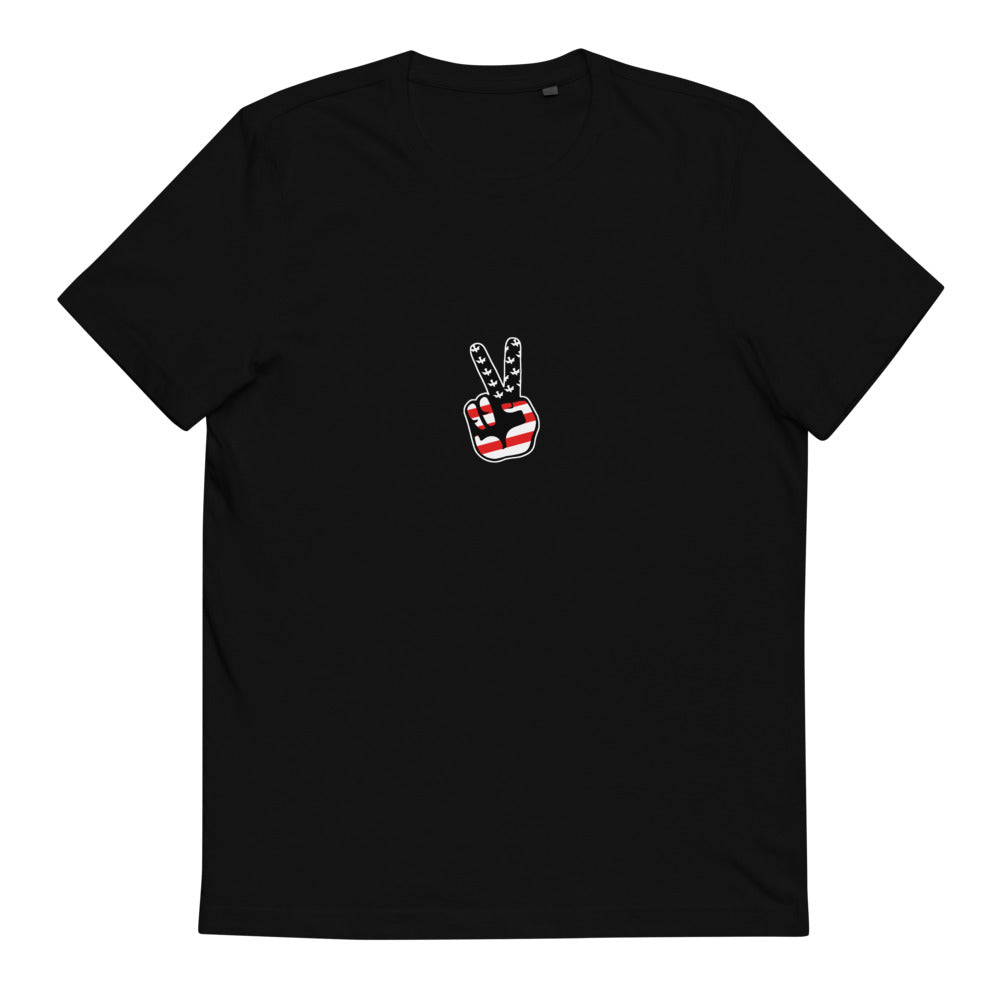 BRJ PEACE OUT BLACK / Organic Cotton T-Shirt