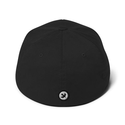 PEACE OUT BLACK // Fitted Twill Cap