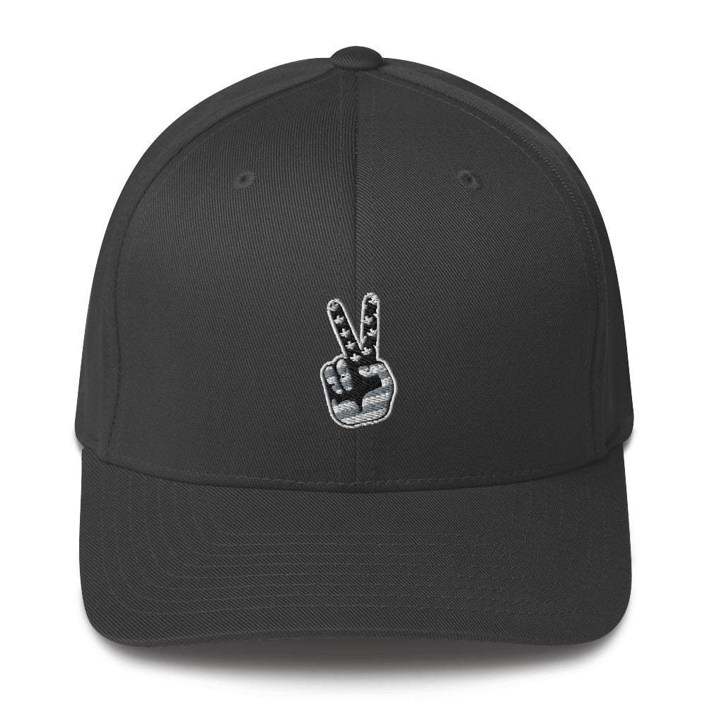 BLACK & WHITE / PEACE Structured Twill Cap