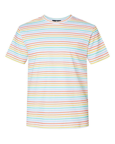 THE BOWERY ROCK N ROLL FIT TEE -  Multi Color Stripe Men's Knit T-Shirt By Robert James