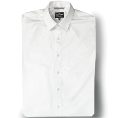 ANTHONY  // WHITE  SEA ISLAND 2 PLY BROADCLOTH  - FIne 2 3/4" spread Collar Dress Shirt- SMALL BATCH STYLE
