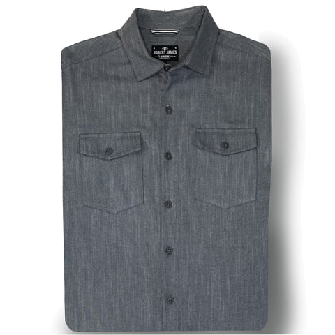 Axe  // Vintage Grey Denim Flannel - SMALL BATCH SHIRTS