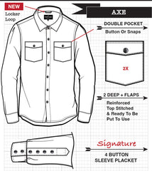 Axe  // Grey Shadow Plaid Red Pin Flannel - Black Snap - Small Batch