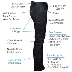 Western Jean // BLACK Men's Denim Jeans By Robert James