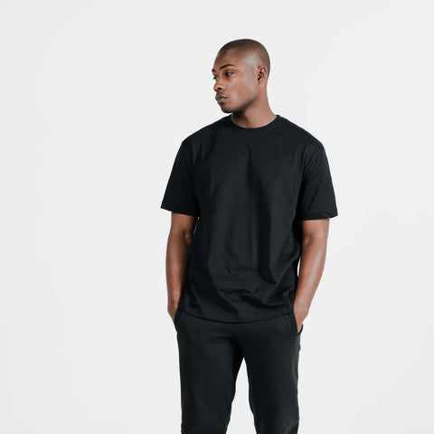 BRJ  BEDFORD // BLACK - LUX 6 OZ Organic Cotton Tee -  American Grown Supima Cottn