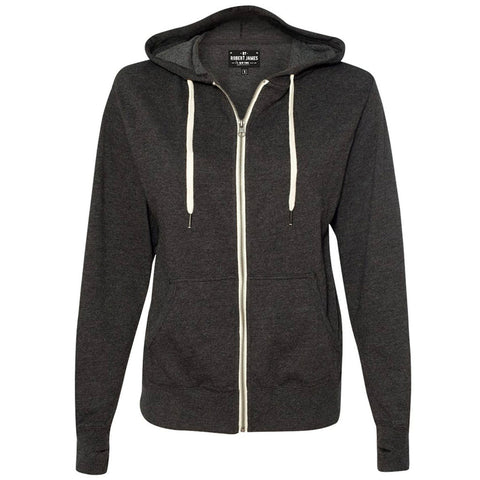 BRJ BROADWAY // HEATHER CHARCOAL French Terry Full Zip Hoodie Men's Knit By Robert James