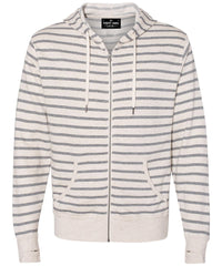 BRJ BROADWAY // CHARCOAL STRIPE  French Terry Full Zip Hoodie Men's Knit By Robert James
