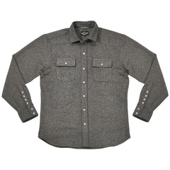 Cannon // Charcoal - Textured Cotton Flannel - Horn Button - SMALL BATCH STYLE
