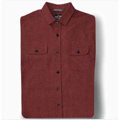 Cannon // Rustic Red - Herringbone Cotton Flannel - Matte Black Snap - SMALL BATCH STYLE
