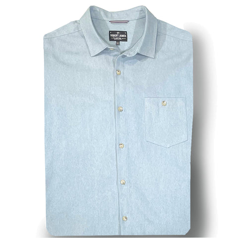 Dylan - 6.5 OZ 20% OFF SAMPLE // Beached Denim White Marble Snaps - IN STOCK - XL