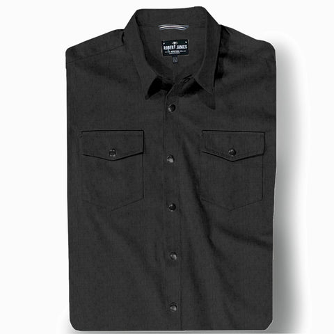 Axe  // Black 21 Wale Cord-Flat Black Snaps - SMALL BATCH SHIRTS