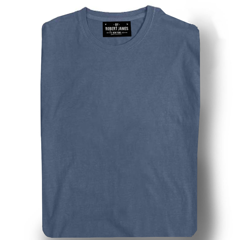 EASTMAN PIGMENT DYED TEE -TURBO BLUE Men's Knit T-Shirt By Robert James