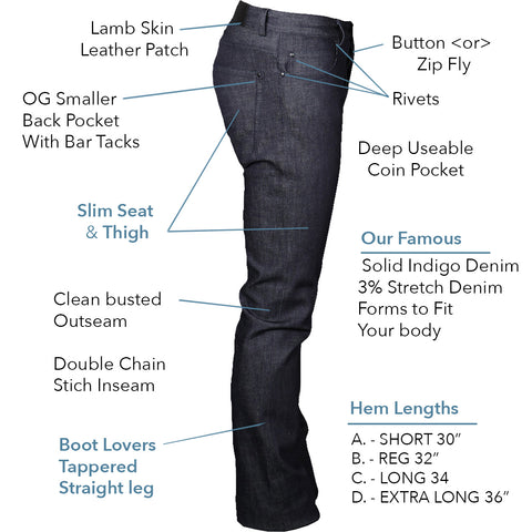 Western Jeans  // INDIGO + INDIGO - Signature  12oz Japanese Stretch Denim