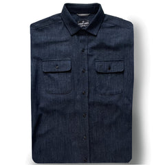 Cannon // Denim Look Indigo  - Cotton Flannel - Matte Black Button - SMALL BATCH STYLE (Copy)
