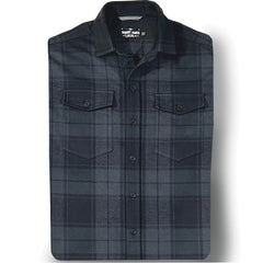 Axe  // Black Grey Plaid Flannel - Matte Black Button - Small Batch
