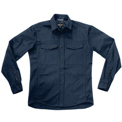 SB LACHINE // TUFF NAVY HERRINGBONE SHIRT JACKET - Black Horn Button  - SMALL BATCH