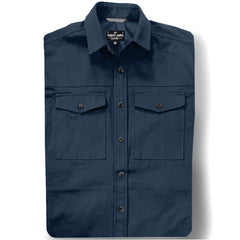 SB LACHINE // TUFF NAVY HERRINGBONE SHIRT JACKET - Black Horn Button  - SMALL BATCH