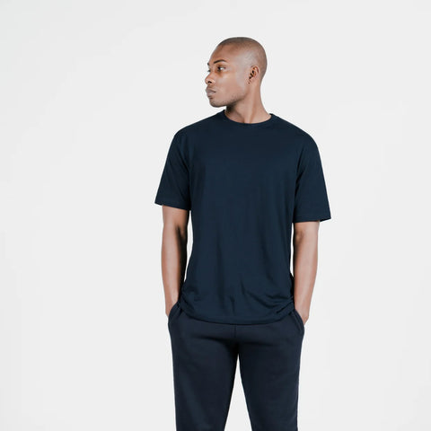 BRJ  BEDFORD // NAVY - LUX 6 OZ Organic Cotton Tee -  American Grown Supima Cotton