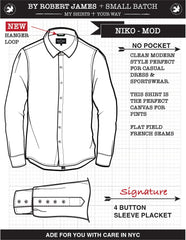NIKO SPREAD SMALL BATCH STYLES- "MOD DRESS SHIRTING STRIPE #9"