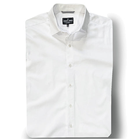 Niko  // WHITE PIQUE DRESS SHIRT   - IN STOCK - S + S/M + M + XXL