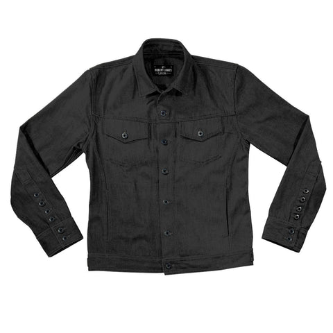 SANTOS //TYPE 11 // BRJ JAPANESE 12OZ  BLACK DENIM JACKET - Small Batch