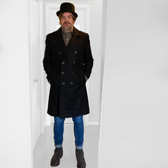 NORWHAL WOOL MELTON NO FUR - BRIDGE OVERCOAT // BLACK