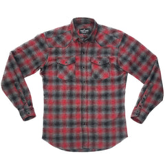 Tommy Gene // RED GREY BLACK SHADOW PLAID FLANNEL - SMALL BATCH STYLE