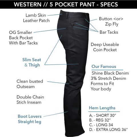 WESTERN HERRINGBONE //  5 Pocket - SMALL BATCH