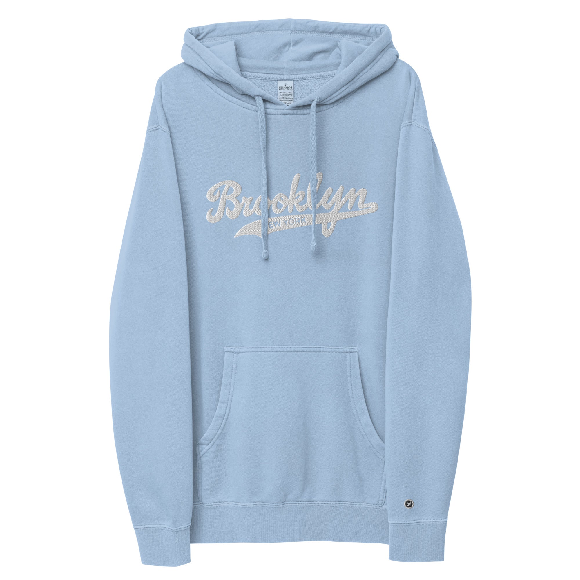 BROOKLYN EMBRODERY pigment-dyed hoodie
