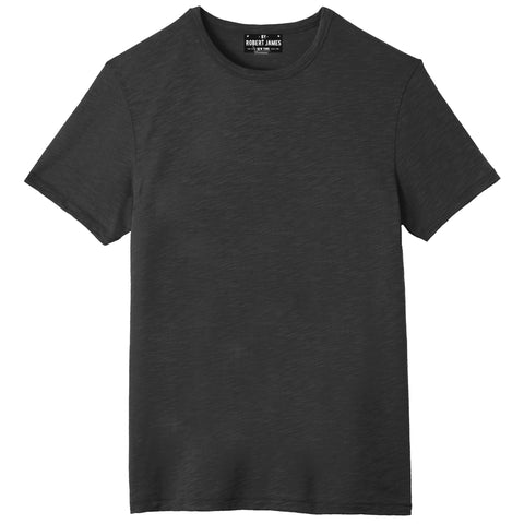 THE COLEMAN SLUB TEE - Charcoal Slub Men's Knit T-Shirt By Robert James