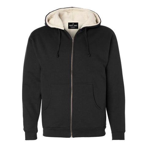 BRJ ORCHARD // BLACK Sherpa Lined Heavyweight Hoodie
