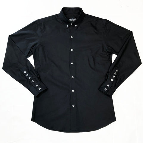 BOND 30% OFF - MOD BUTTON DOWN BLACK OXFORD CLOTH SHIRT- IN STOCK - XL