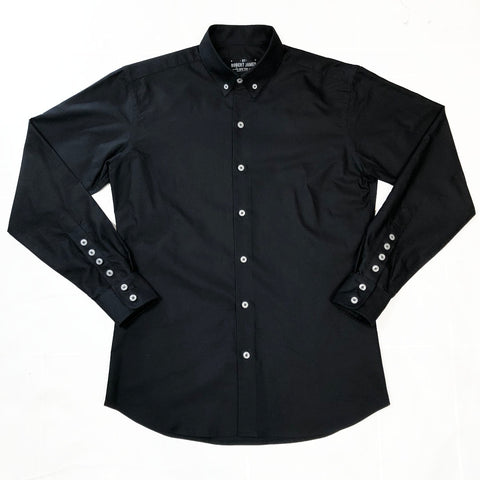 BOND - MOD BUTTON DOWN BLACK OXFORD CLOTH SHIRT