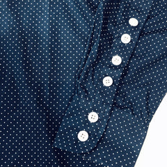 BOND - MOD BUTTON DOWN COTTON NAVY POLKA DOT SHIRT