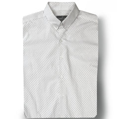 BOND - MOD BUTTON DOWN COTTON WHITE POLKA DOT SHIRT - S, XL ONLY