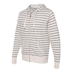 BRJ BROADWAY // CHARCOAL STRIPE  French Terry Full Zip Hoodie Men's Knit By Robert James