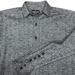 DYLAN-  HEAVY BLK WHITE HEATHER FLANNEL SHIRT