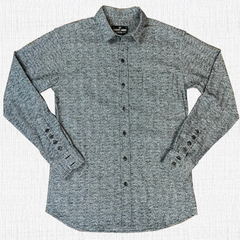 DYLAN-  HEAVY BLK WHITE HEATHER FLANNEL SHIRT