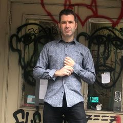 DYLAN-  HEAVY BLK WHITE HEATHER FLANNEL SHIRT