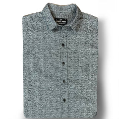 DYLAN-  HEAVY BLK WHITE HEATHER FLANNEL SHIRT