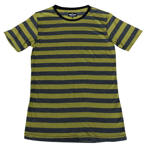 TK TEE -  STRIPE GOLD CHARCOAL Men's Knit T-Shirt By Robert James