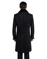 NORWHAL WOOL MELTON NO FUR - BRIDGE OVERCOAT // BLACK
