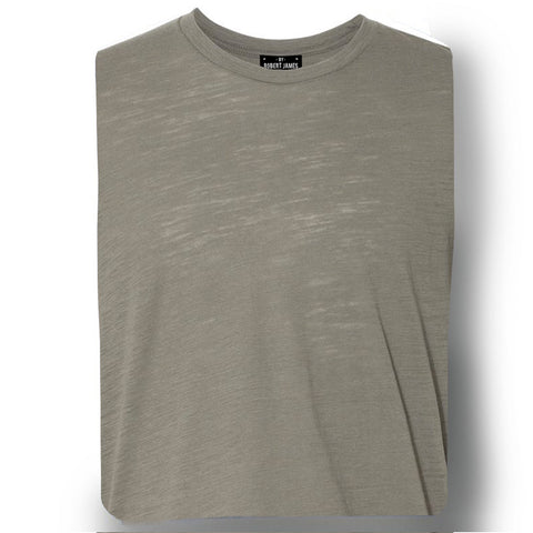 THE MAX SLUB TEE - Olive Slub Men's Knit T-Shirt By Robert James