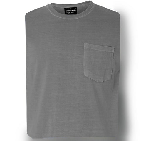 DAGGERS PIGMENT DYED POCKET TEE - GRANITE GRAY Men's Knit T-Shirt By Robert James