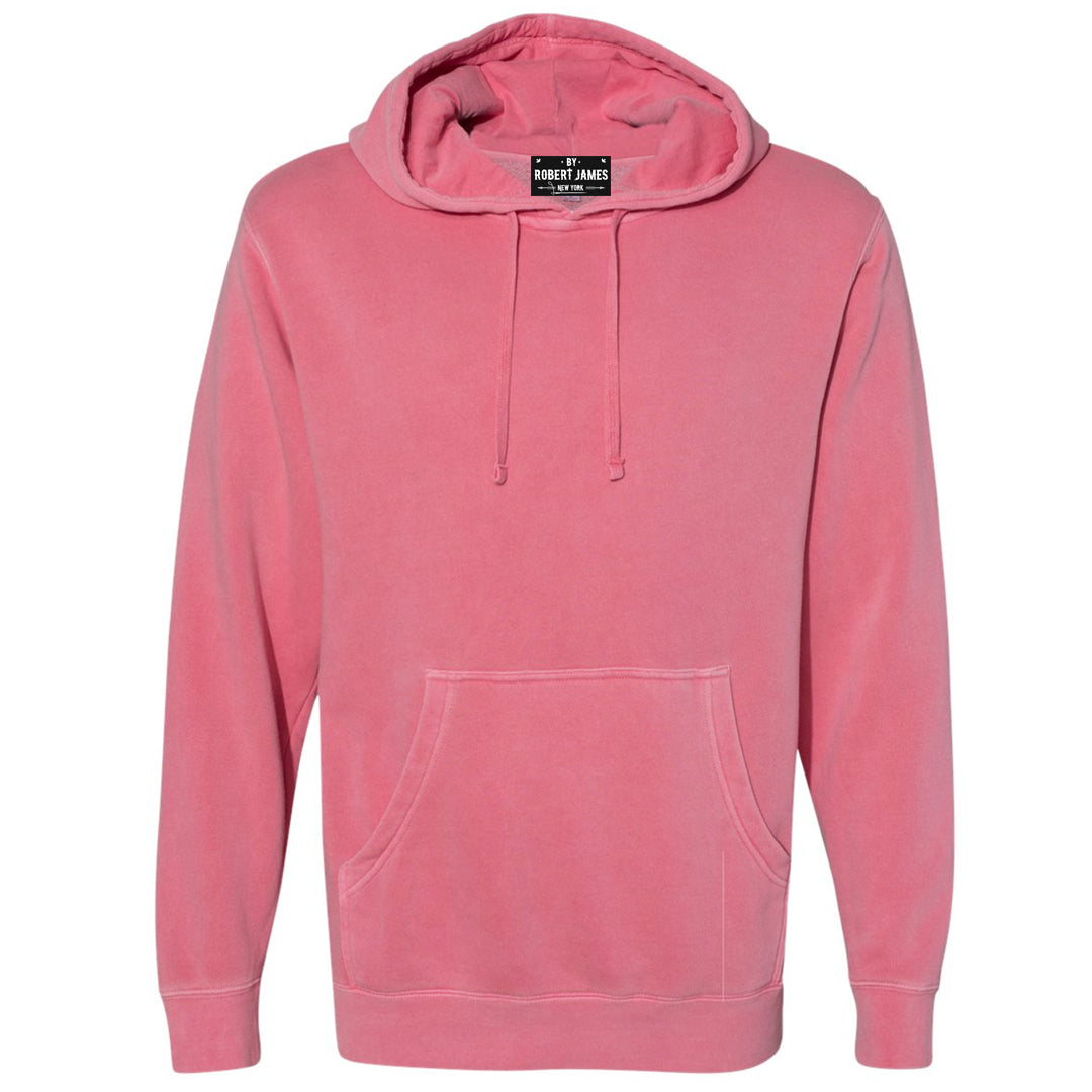 THE CLIFFORD PIGMENT DYED PULL OVER HOODIE - FLAMINGO PINK Men's Knit T-Shirt By Robert James