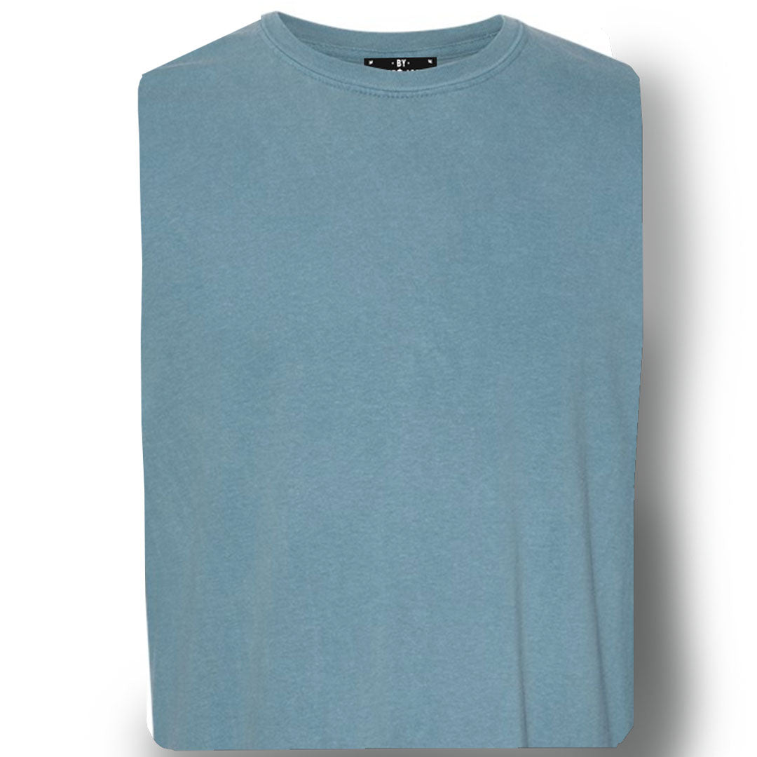 THE BUCK LONG SLEEVE PIGMENT DYED TEE - HORIZON BLUE  Men's Knit T-Shirt By Robert James